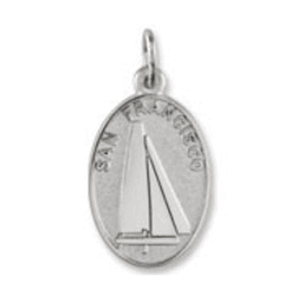 San Francisco Catamaran Disc Charm - Sterling Silver