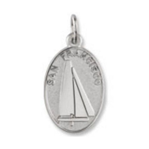San Francisco Catamaran Disc Charm - Sterling Silver
