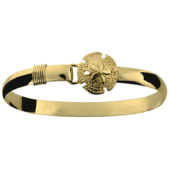Sand Dollar Hook Bracelet - 14K Gold 6mm Wide