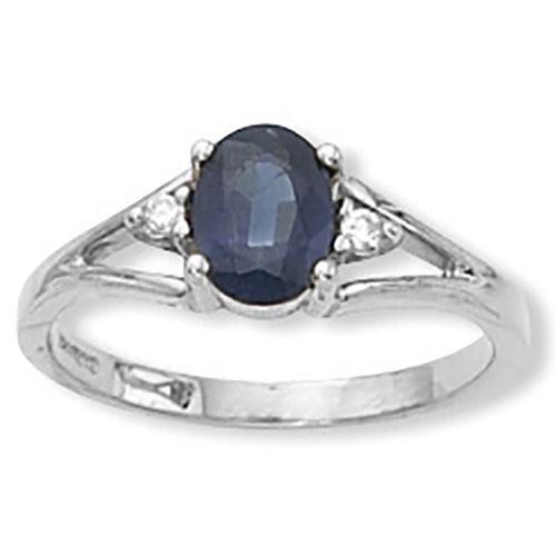 Sapphire Ring - 14K White Gold Size 9