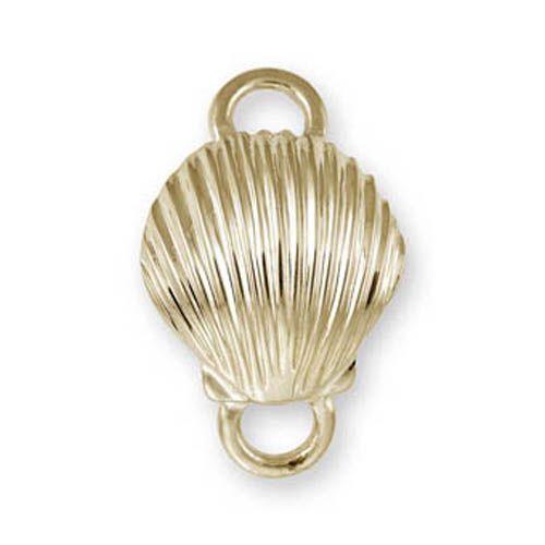 Scallop Bracelet Clasp - 14K Yellow Gold