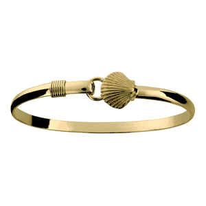 Scallop Hook Bracelet - 14K Yellow Gold 4mm 7.0 Inch