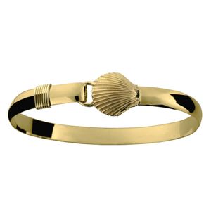 Scallop Hook Bracelet - 14K Yellow Gold 6mm 7.0 Inch