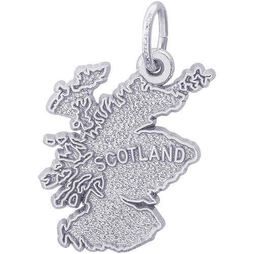 Scotland Map Charm - Sterling Silver