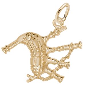 Scottish Bagpipe Charm - Gold Plated - 10-1793-GP
