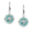 Sea Green Compass Rose Wire Earrings  Sterling Silver-White Sapphires - NW0370YD