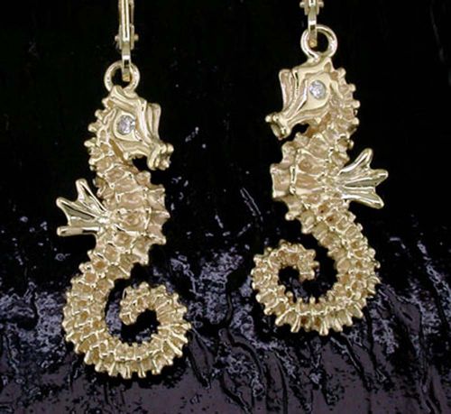 Sea Horse Earrings - 14K Gold - SD-SLE080  - SD-SLE080