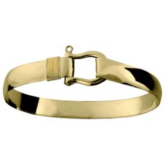 Shackle Hook Bracelet - 14K Gold 8mm Wide
