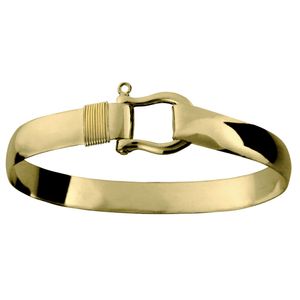 Shackle Hook Bracelet - 14K Yellow Gold 8mm 7.5 Inch