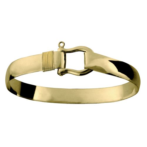 Shackle Hook Bracelet with 8mm Head - 14K Yellow Gold 6mm 7.0 Inch