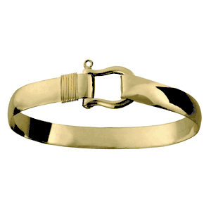 Shackle Hook Bracelet with 8mm Head - 14K Yellow Gold 6mm 7.5 Inch