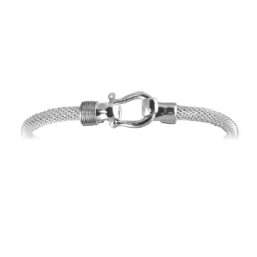 4mm Shackle Mesh Hook Bracelet 6.5  - S4MESHA65