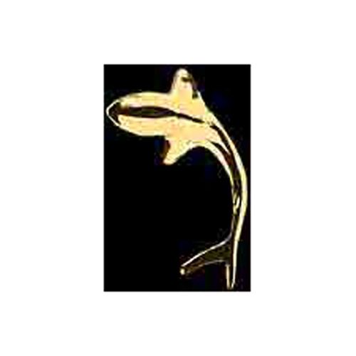 Shark Hollow Pendant with Diamond Eyes- 14K Yellow Gold