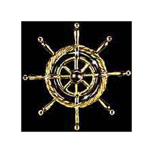Ships Wheel Onyx Pendant - 14K Yellow Gold