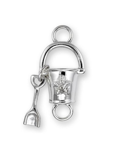 Shovel/Pail  Clasp Sterling Silver Rhodium Plated - SCCSAP-R