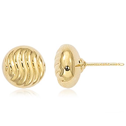 Shrimp 10mm Stud Earrings -14K Yellow Gold