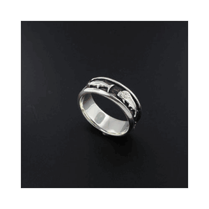 Silver 5 Fish 8mm Antique Finish Ring - 9733 A
