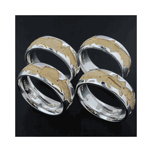 Silver 8mm Overlapping Slam Gold Plate Ring - 720 OLGP