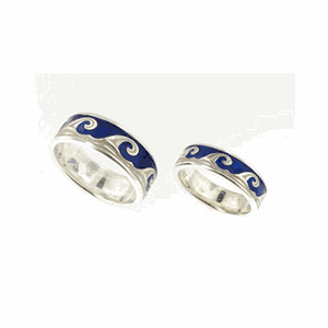 Silver 8mm Waves Band Ring - 733 W8m