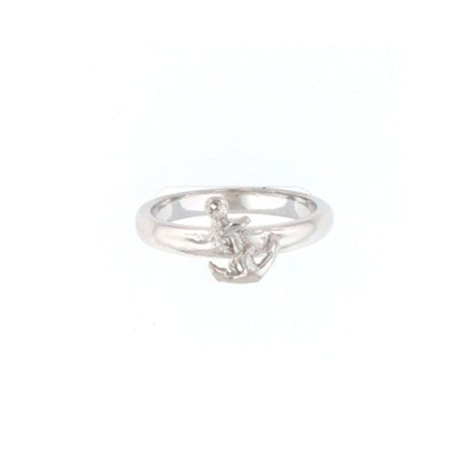 Silver Anchor 3mm Stackable Ring - 794 A