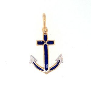 Silver Anchor with Enamel Pendant - 309 E