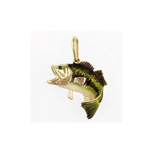 Silver Bass Enamel Pendant - 009 E