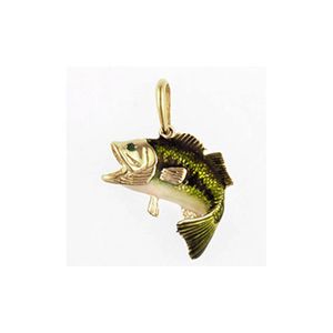 Silver Bass Enamel Pendant - 009 E