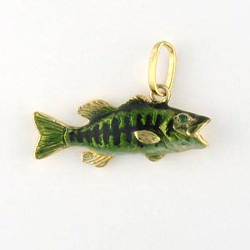 Silver Bass Hollow Enamel Pendant - 007 E