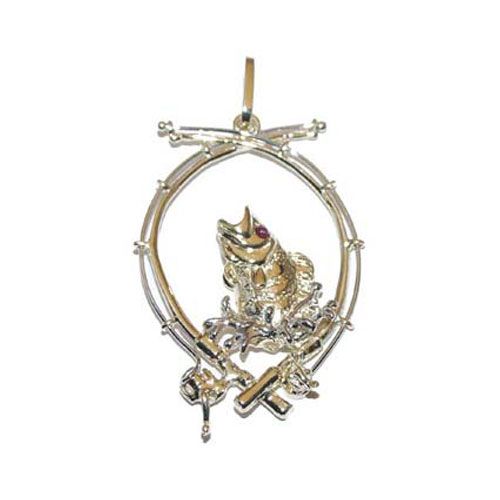 Silver Bass On Rods Pendant - 008