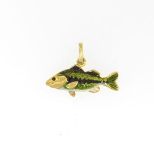 Silver Bass Small Straight Enamel Pendant - 017 E