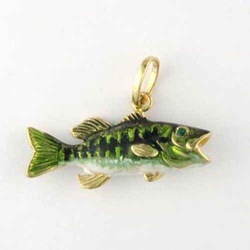 Silver Bass Solid Enamel Pendant - 006 E