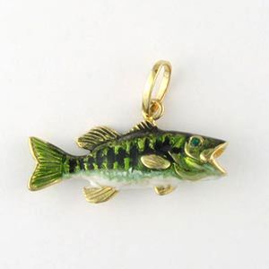 Silver Bass Solid Enamel Pendant - 006 E