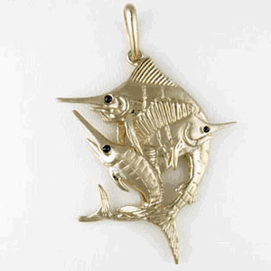 Silver Billfish Slam Pendant - 223