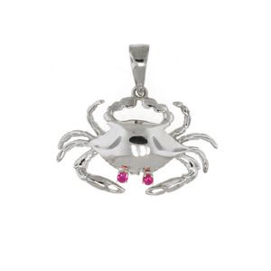 Silver Blue Crab Pendant - 129