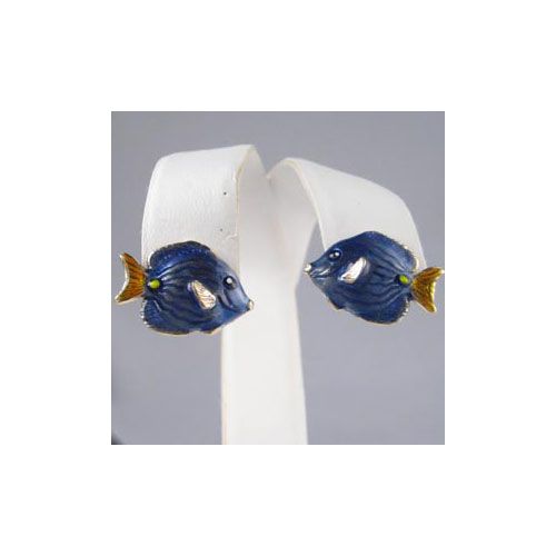 Silver Blue Tang Earrings - 665 E