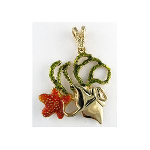 Silver Branch Coral with Ray Pendant - 332