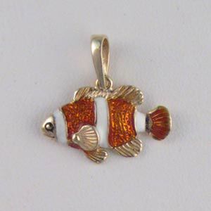 Silver Clown Fish Pendant - 255 E