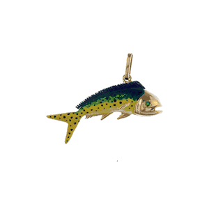 Silver Cow Mahi Enamel Pendant - 113E
