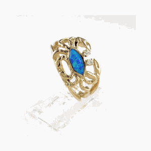 Silver Crab with Opal Ring - 727 O