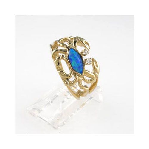 Silver Crab with Opal Ring - 727 O