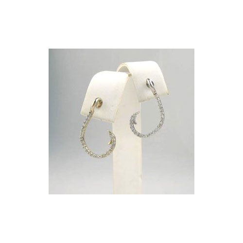 Silver CZ Hooks Earrings - 658 D