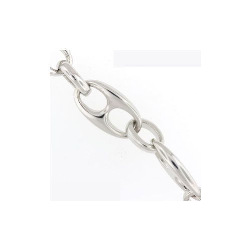 Silver Extra Large Anchor Chain 9 Inch Bracelet - 588