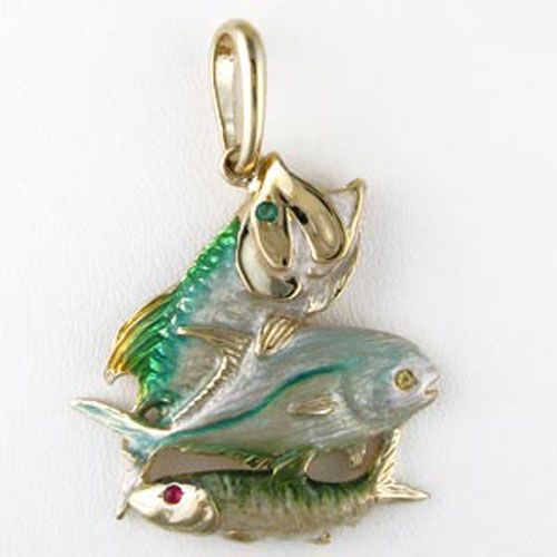 Silver Fl Keys Slam Enamel Pendant - 221 E