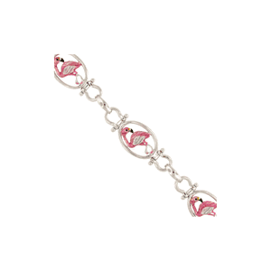 Silver Flamingo 8 Inch Bracelet - 537 E