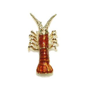 Silver Florida Lobster Enamel Pendant - 127 E