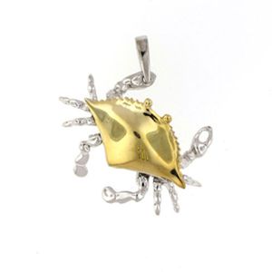 Silver Large Blue Crab 2Tone Pendant - 417