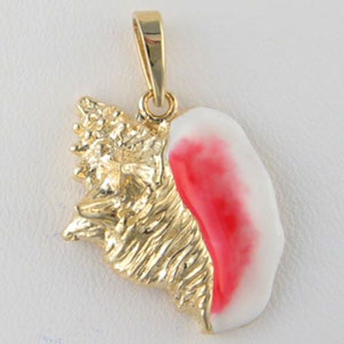 Silver Large Conch Hallow Pendant - 377 HE