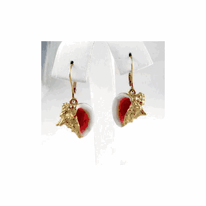 Silver Large Enamel Conch Earrings - 638 E