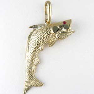 Silver Large Hollow Tarpon Pendant - 206 H
