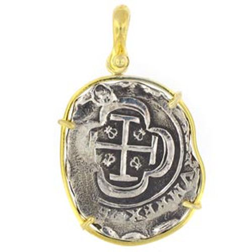 Silver Large Oval Framed Coin Pendant - 922